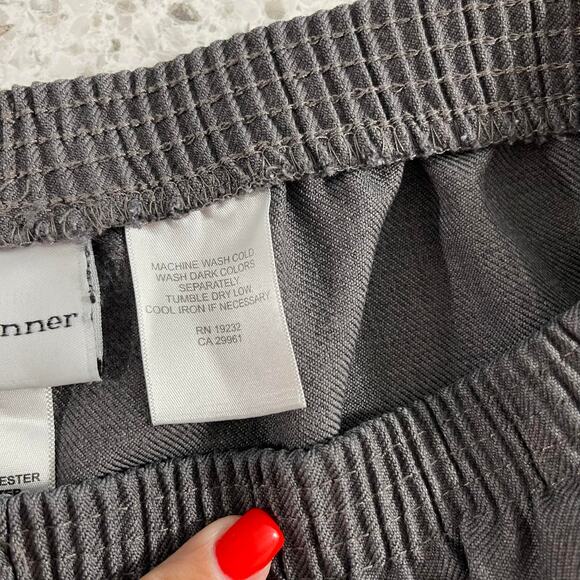 Alfred Dunner slacks pants trousers women's 12 GRAY elastic waist pull on slash - Picture 6 of 12